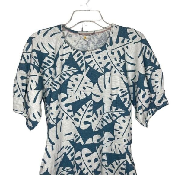 Boden Heritage Blue Banana Leaf Amanda Belted Jersey Dress Size 8 - Picture 4 of 12